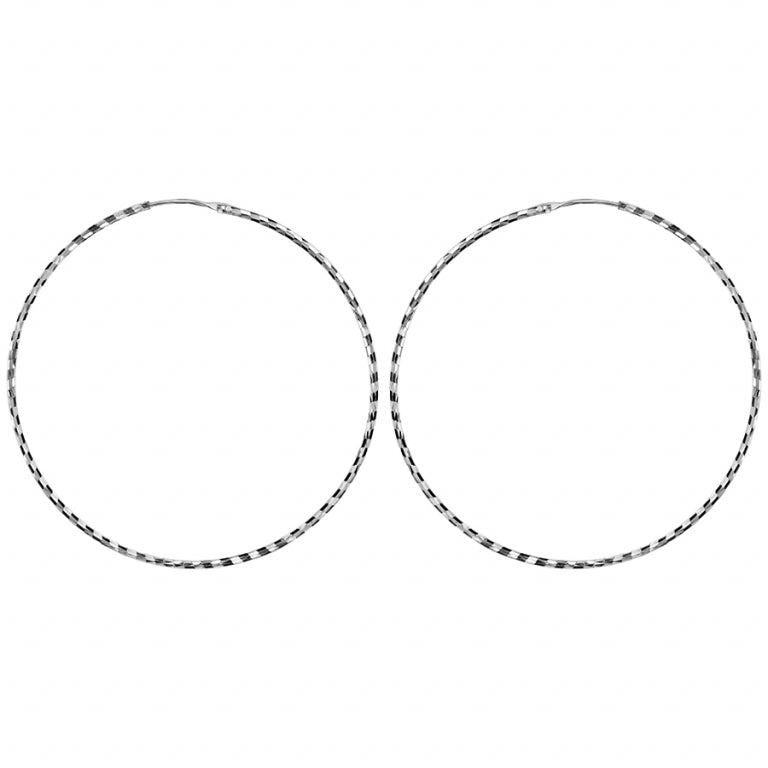 Diamond Wire Hoop øredobber – sølv | Azulin