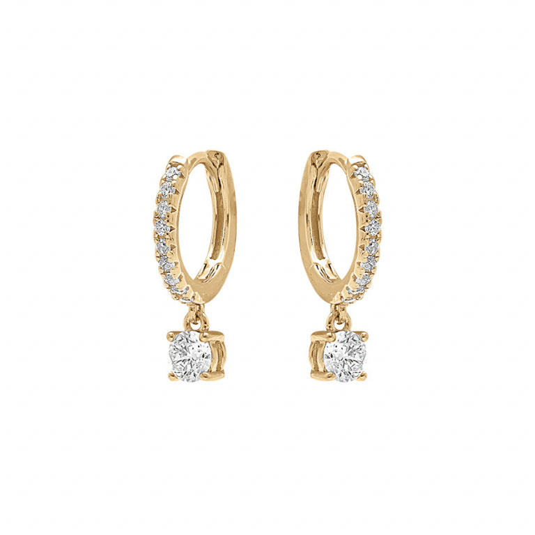 Boucles d’oreilles créoles articulées en argent 925 avec oxydes blancs