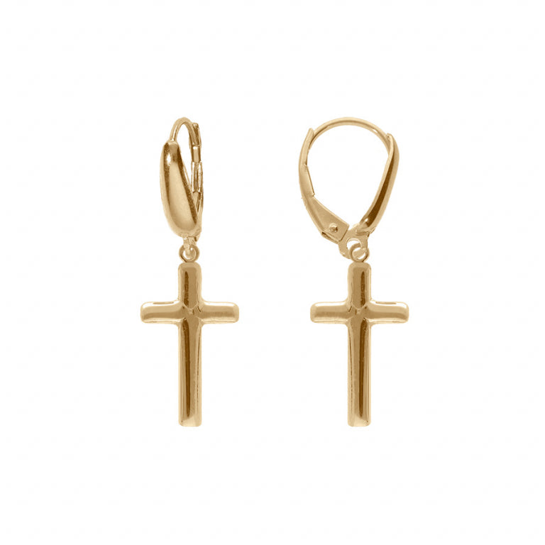 Orecchini a croce – Argento dorato con oro fino | Azuline