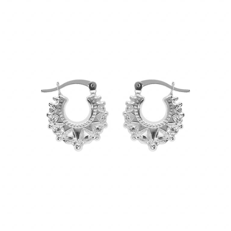 Créoles motif sculpté en argent 925