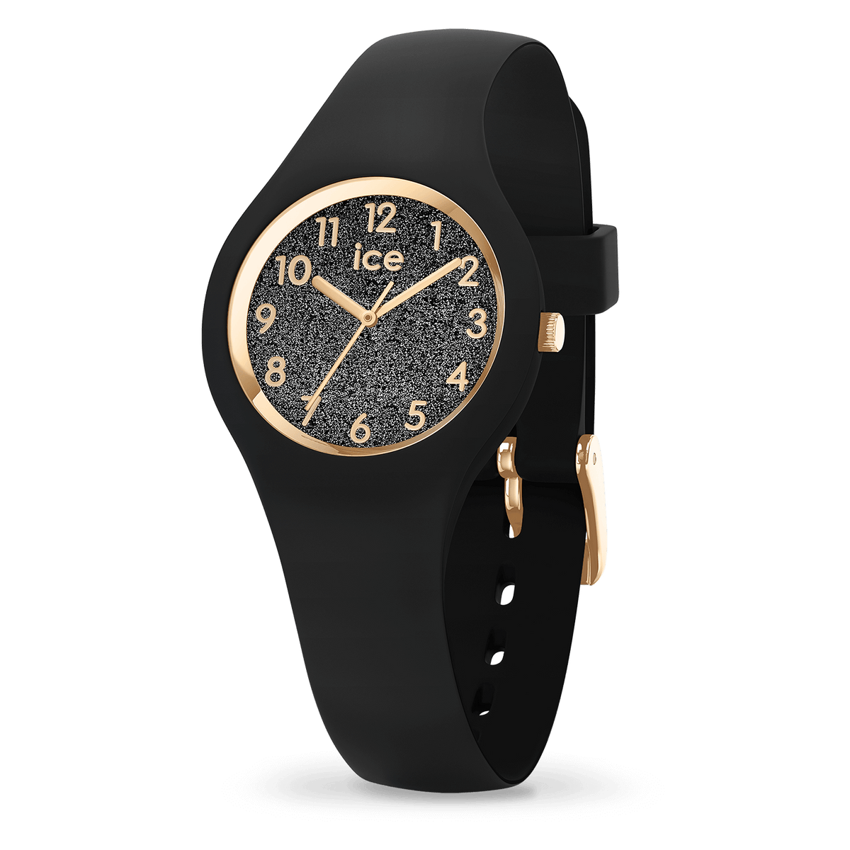 Ice-Watch GLITTER ブラック 28 mm シリコン ストラップ 015347