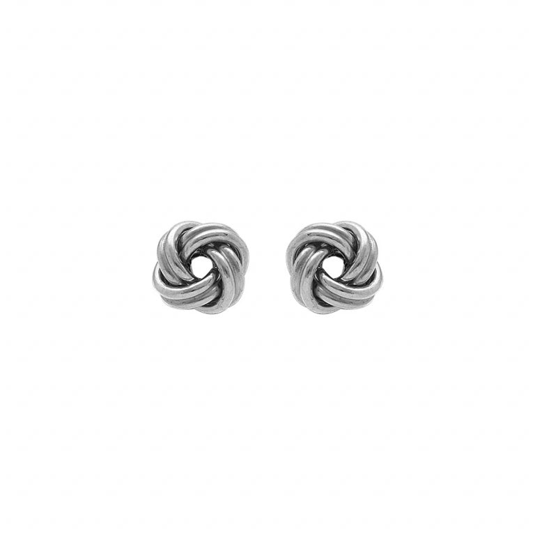 Rhodiumbelagte Sølv Love Knot øredobber 7mm