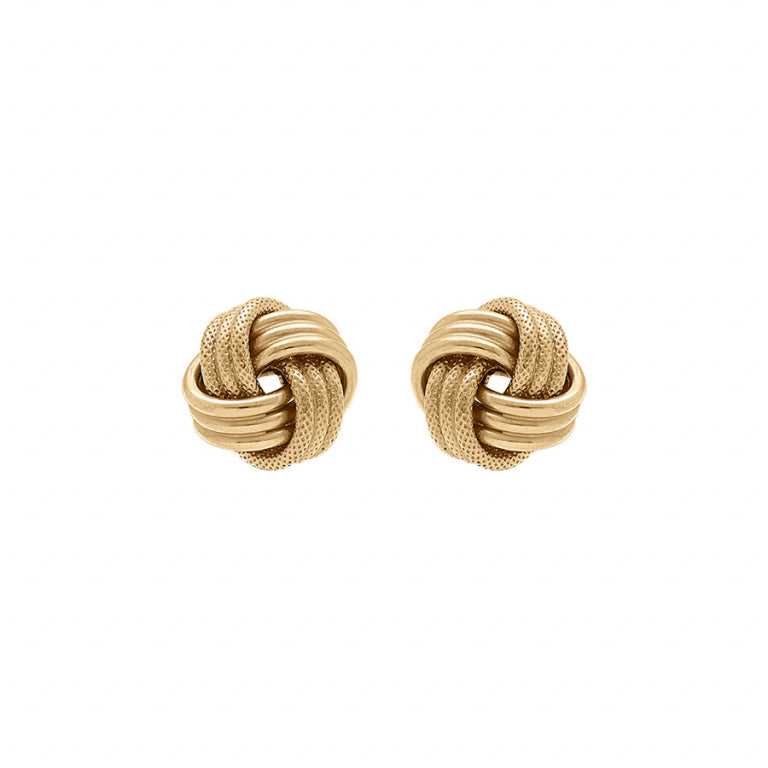 Boucles d'oreilles noeud d'amour en argent 925 aspect satinée