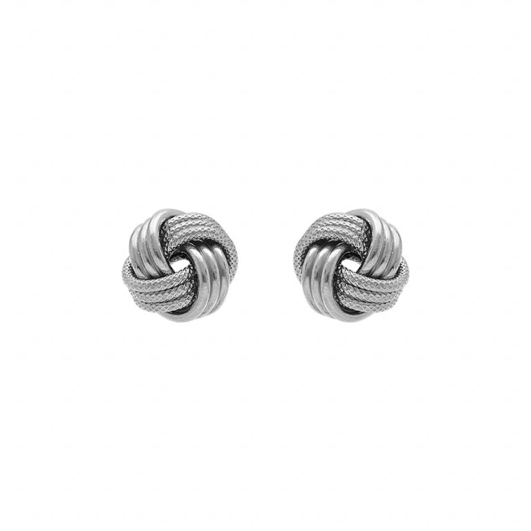 Boucles d’oreilles nœud d’amour – Argent 925 Rhodié | Azuline