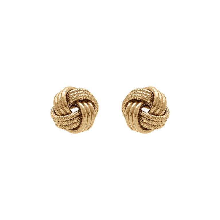 Boucles d’oreilles nœud d'amour en argent 925 doré