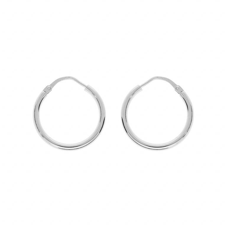 Créoles rondes lisses – Argent 925 Rhodié | Azuline