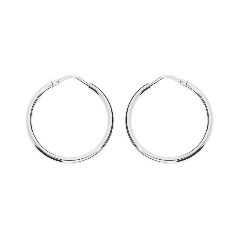 Créoles rondes fines 2 mm en argent 925