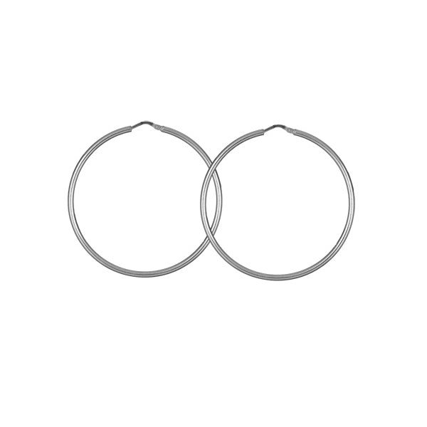 Runde Creolen 2mm Durchmesser 45mm – rhodiniertes 925er Silber | Azuline