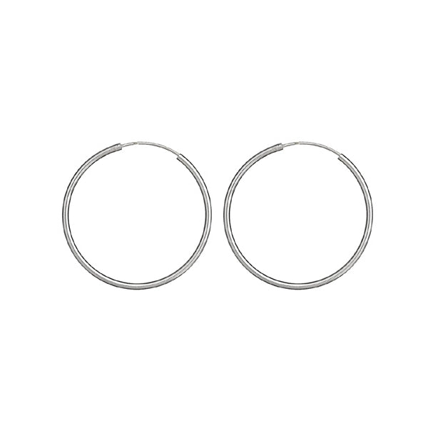 Créoles fil rond 2 mm diamètre 45 mm en Argent 925