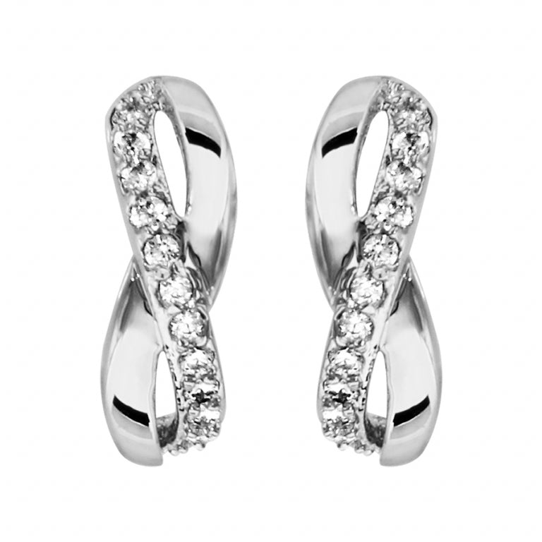 Crossed Half Hoop Earrings – Silver | Azuline