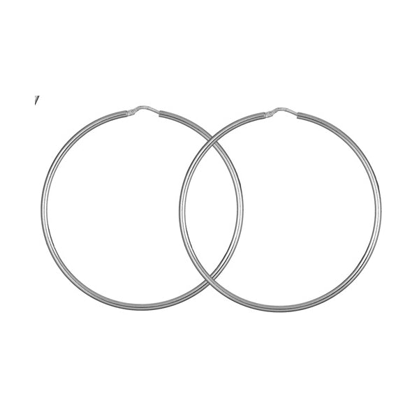 Créoles fil rond 2mm en argent 925 diamètre 55mm