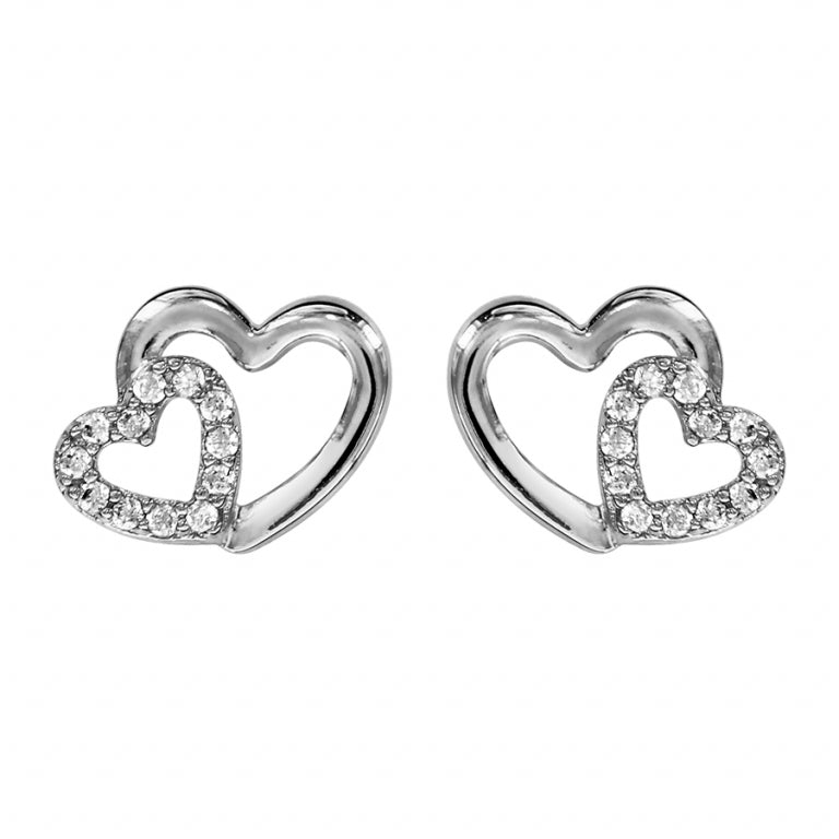 Hart oorbellen – zilver | Azulin