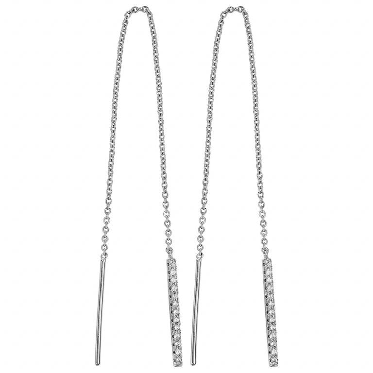 Baton oorbellen – zilver | Azulin