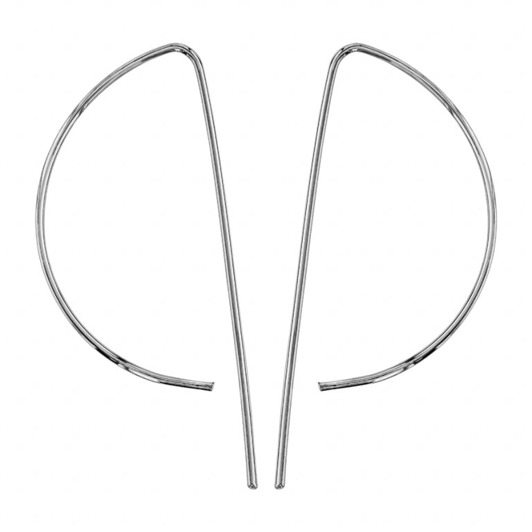 Boucles d’oreilles tige demi cercle en argent 925 rhodié