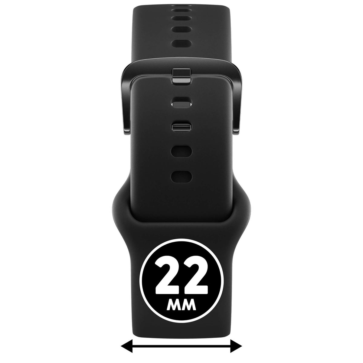 Bracelet de montre Ice-Watch silicone noir Black 22 mm boucle noire