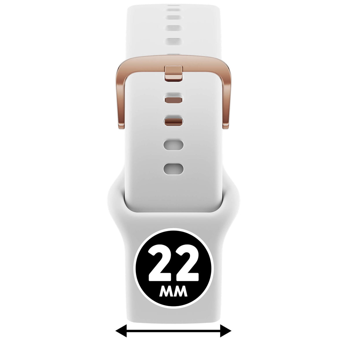 Bracelet de montre Ice-Watch silicone blanc White 22 mm boucle or rose