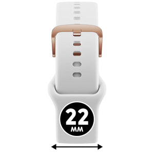 Bracelet de montre Ice-Watch silicone blanc White 22 mm boucle or rose