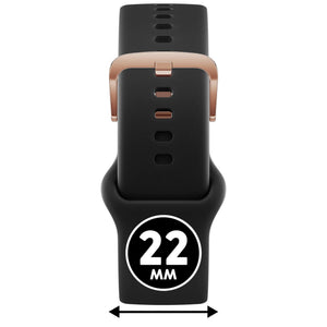 Bracelet de montre Ice-Watch silicone noir Black 22 mm boucle or rose