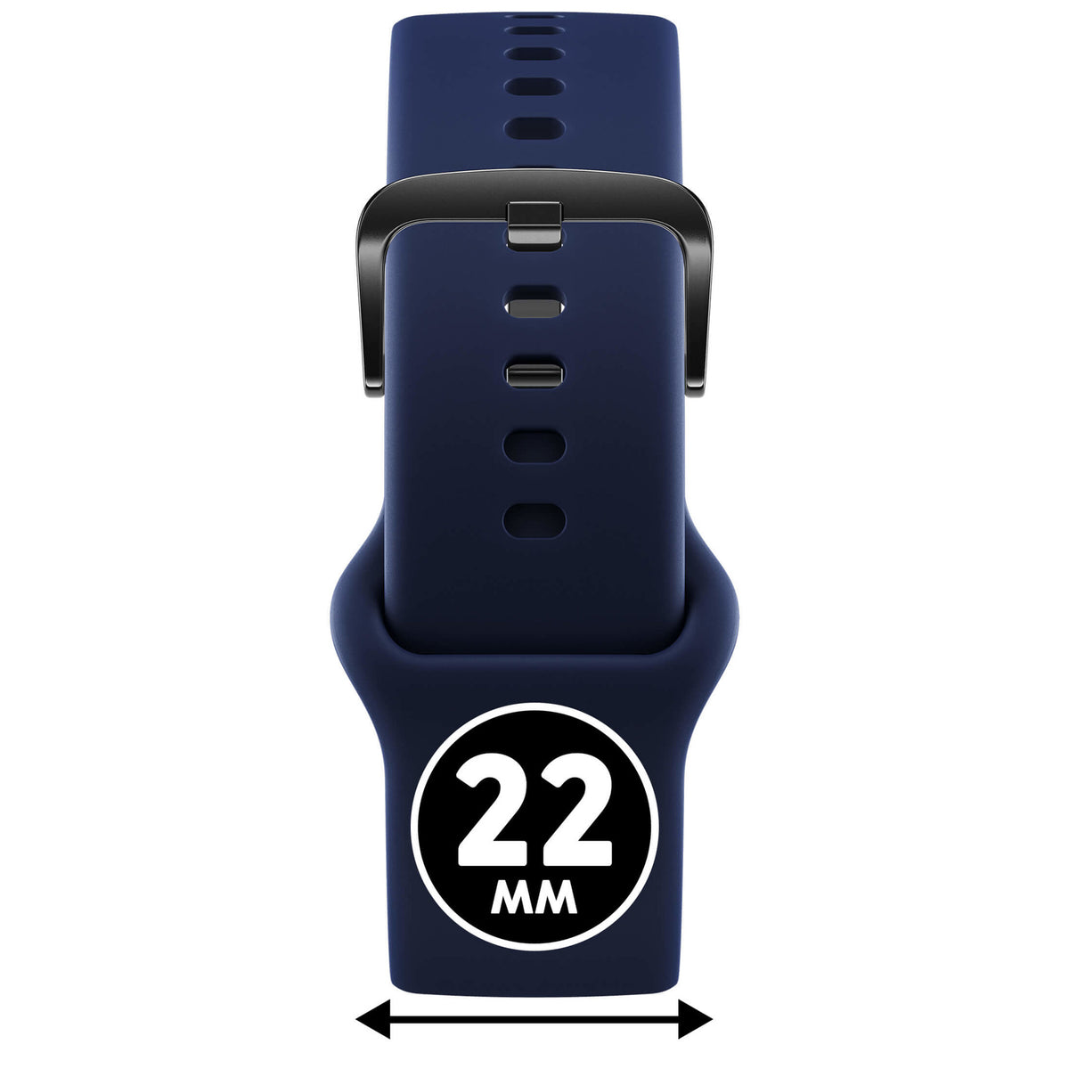 Bracelet de montre Ice-Watch silicone bleu Dress Blue 22 mm boucle noire