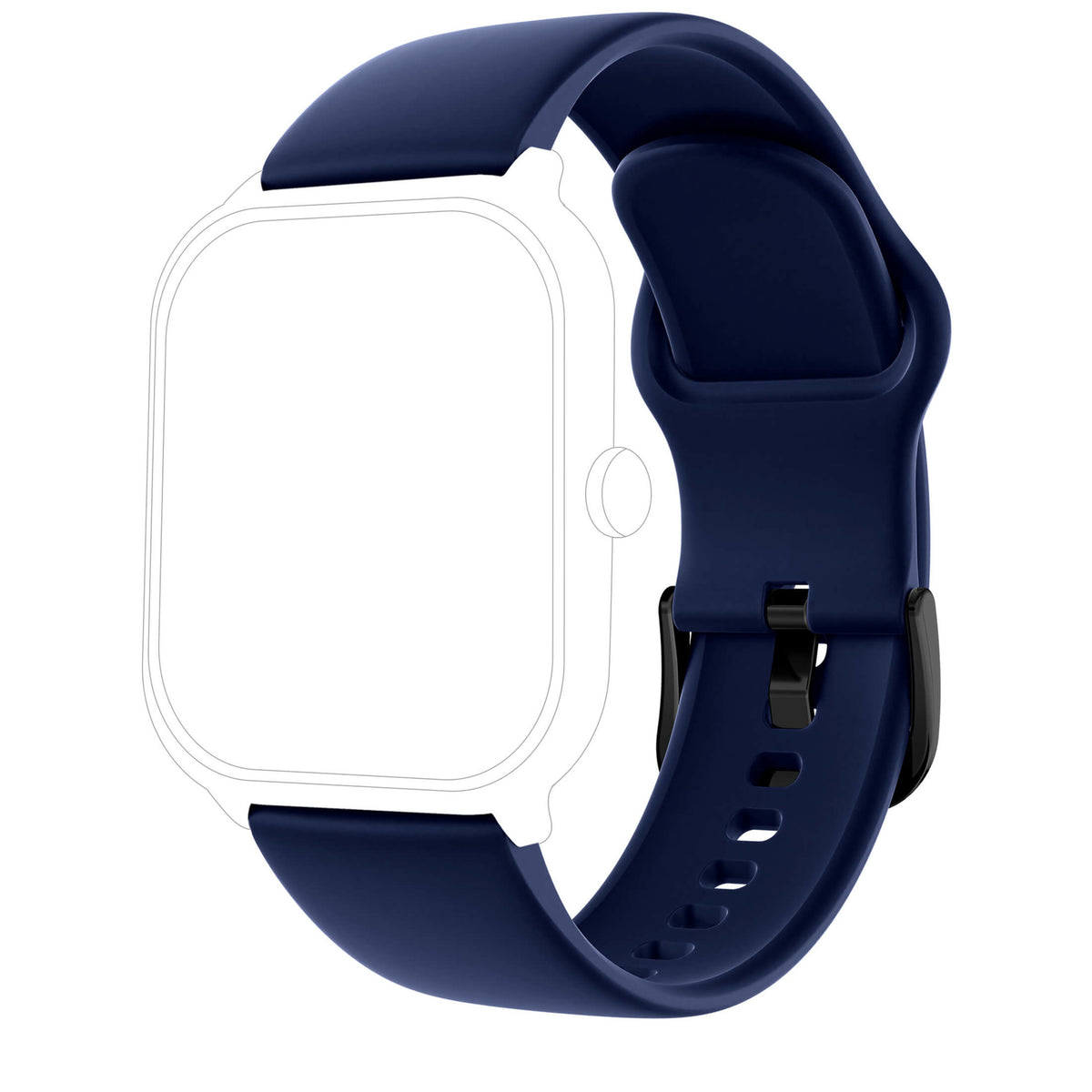 Bracelet de montre Ice-Watch silicone bleu Dress Blue 22 mm boucle noire vue 2