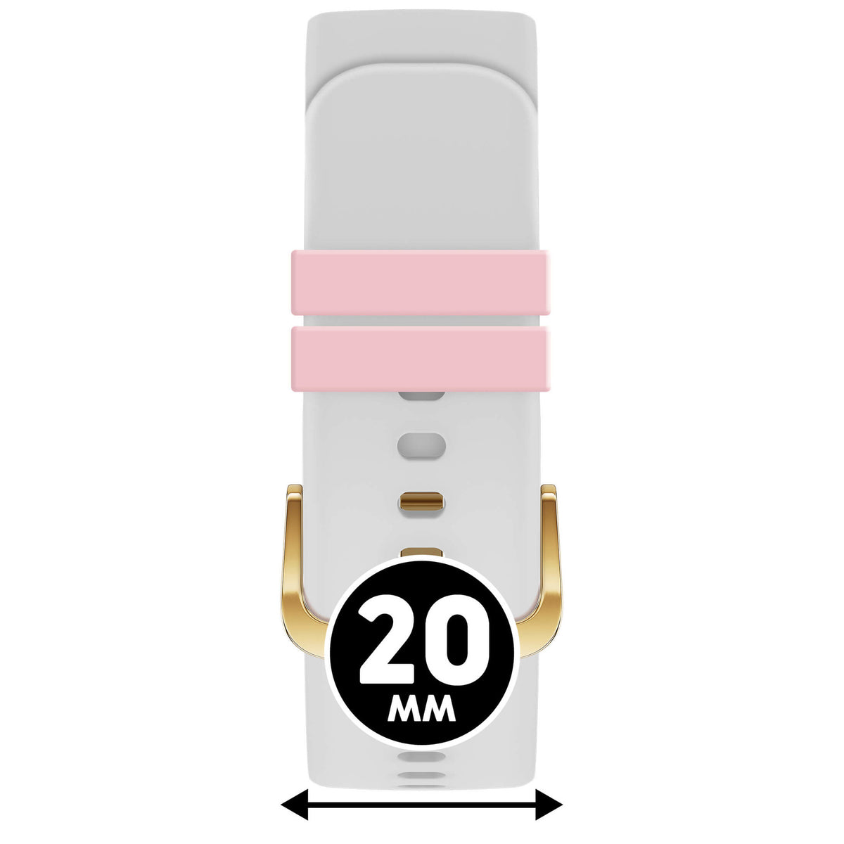 Bracelet de montre Ice-Watch silicone blanc White 20 mm boucle dorée