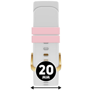 Bracelet de montre Ice-Watch silicone blanc White 20 mm boucle dorée