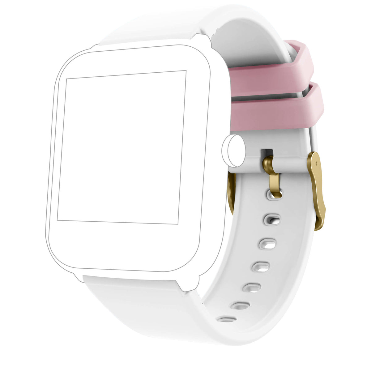 Bracelet de montre Ice-Watch silicone blanc White 20 mm boucle dorée vue 2