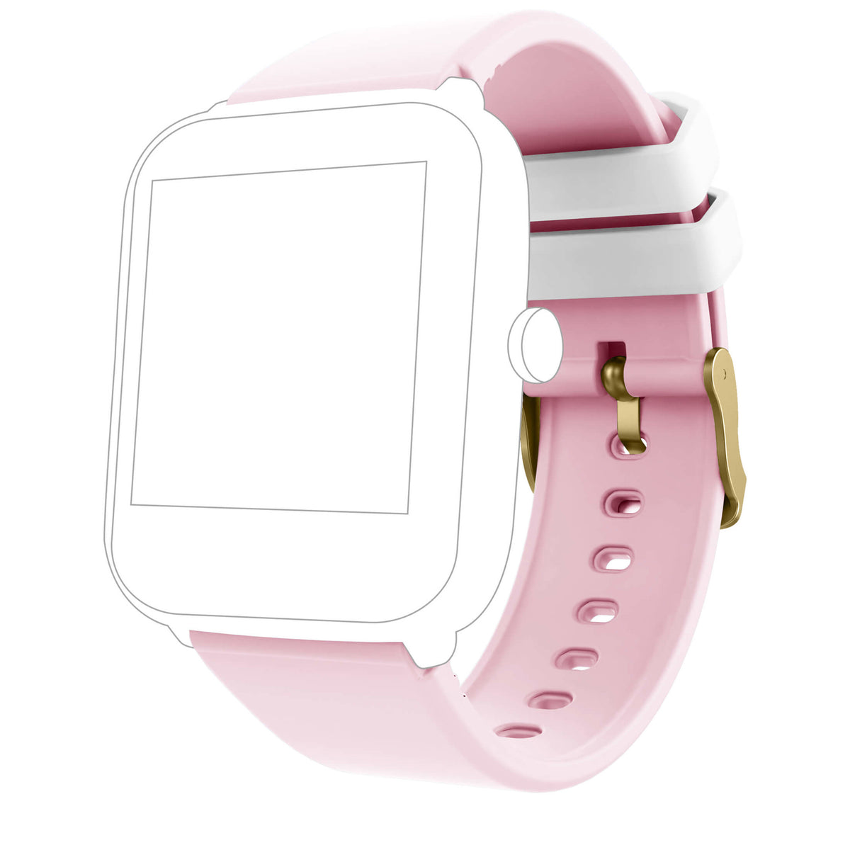 Bracelet de montre Ice-Watch silicone rose Pink Dogwood 20 mm boucle dorée vue 2