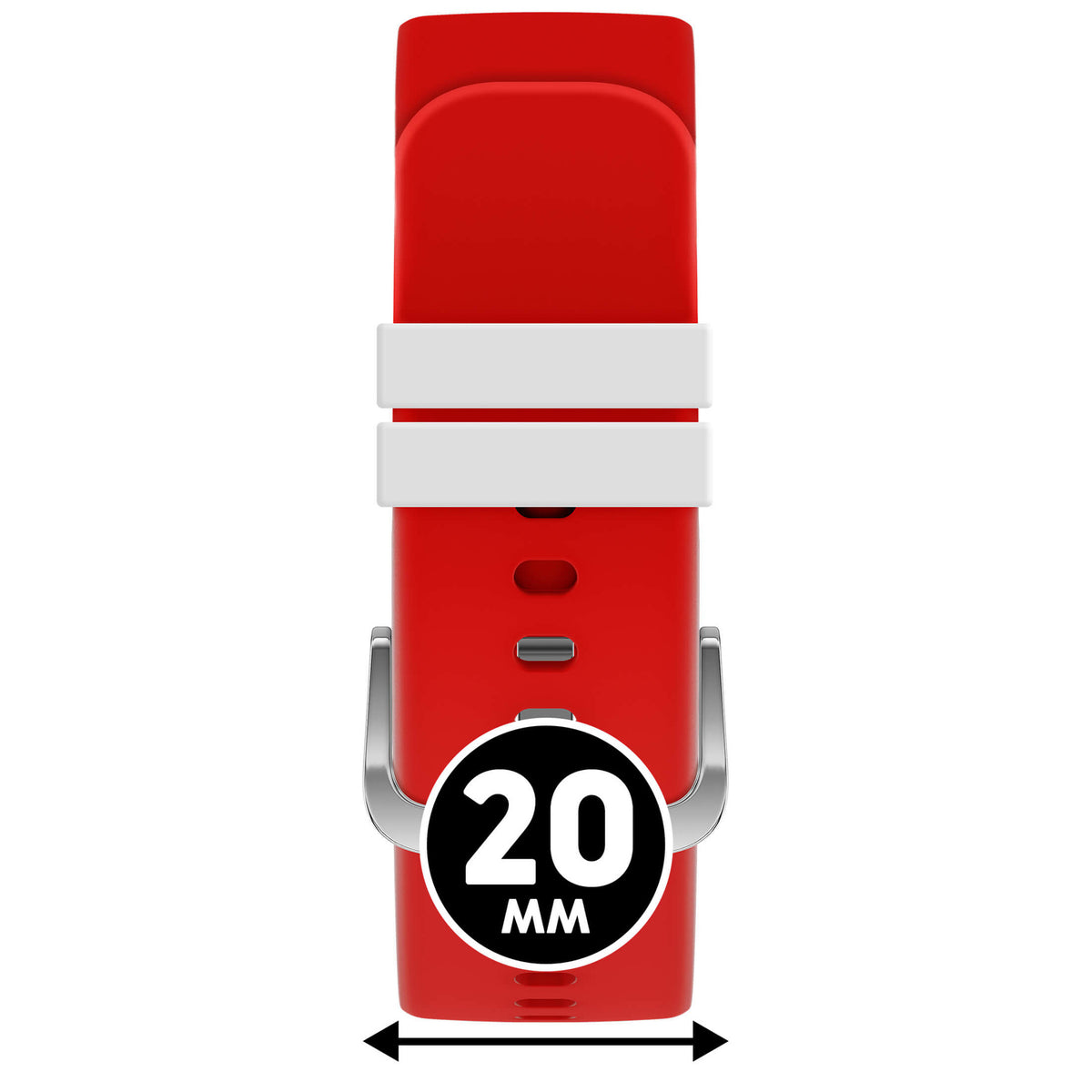 Bracelet de montre Ice-Watch silicone rouge Red Passion 20 mm boucle argentée