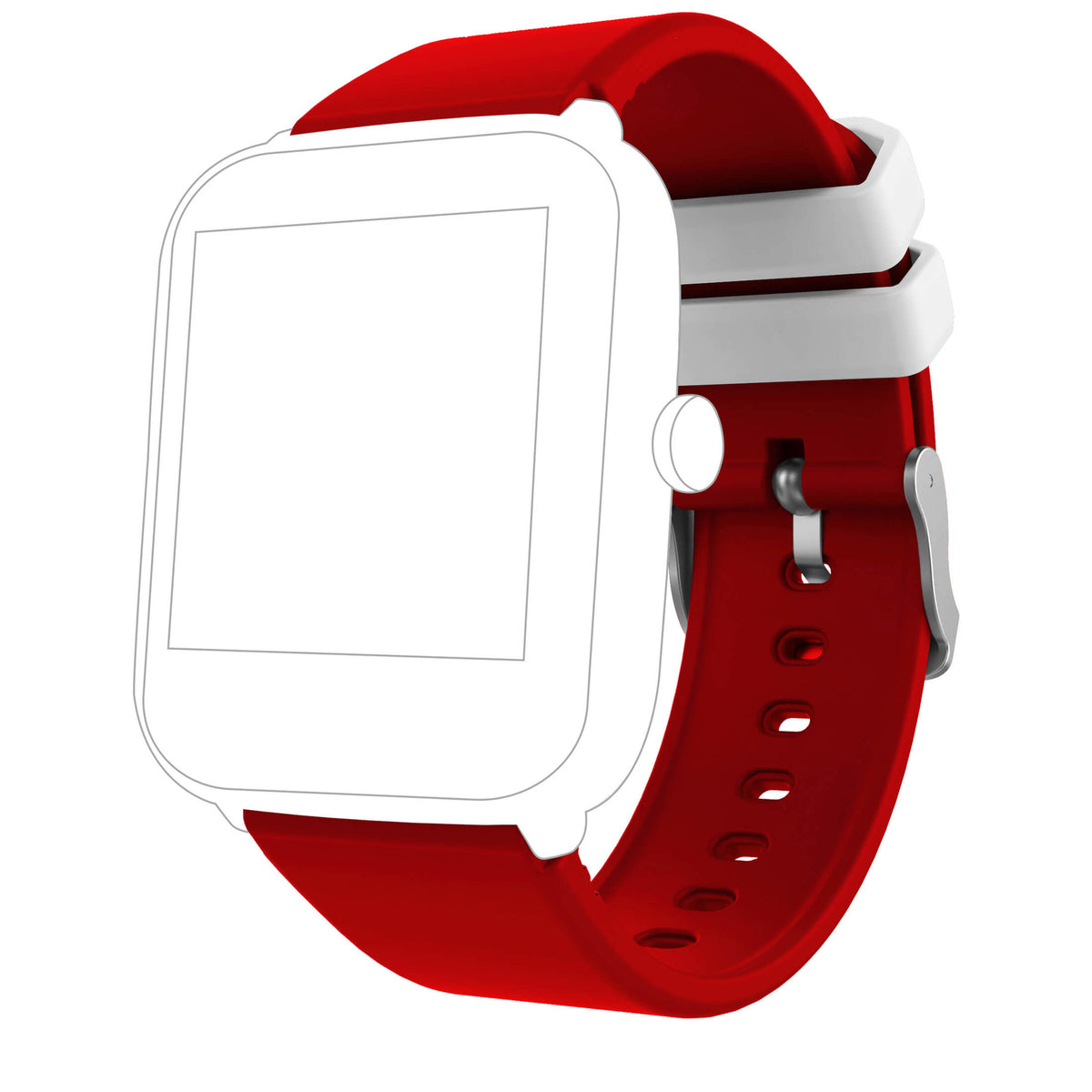 Bracelet de montre Ice-Watch silicone rouge Red Passion 20 mm boucle argentée vue 2