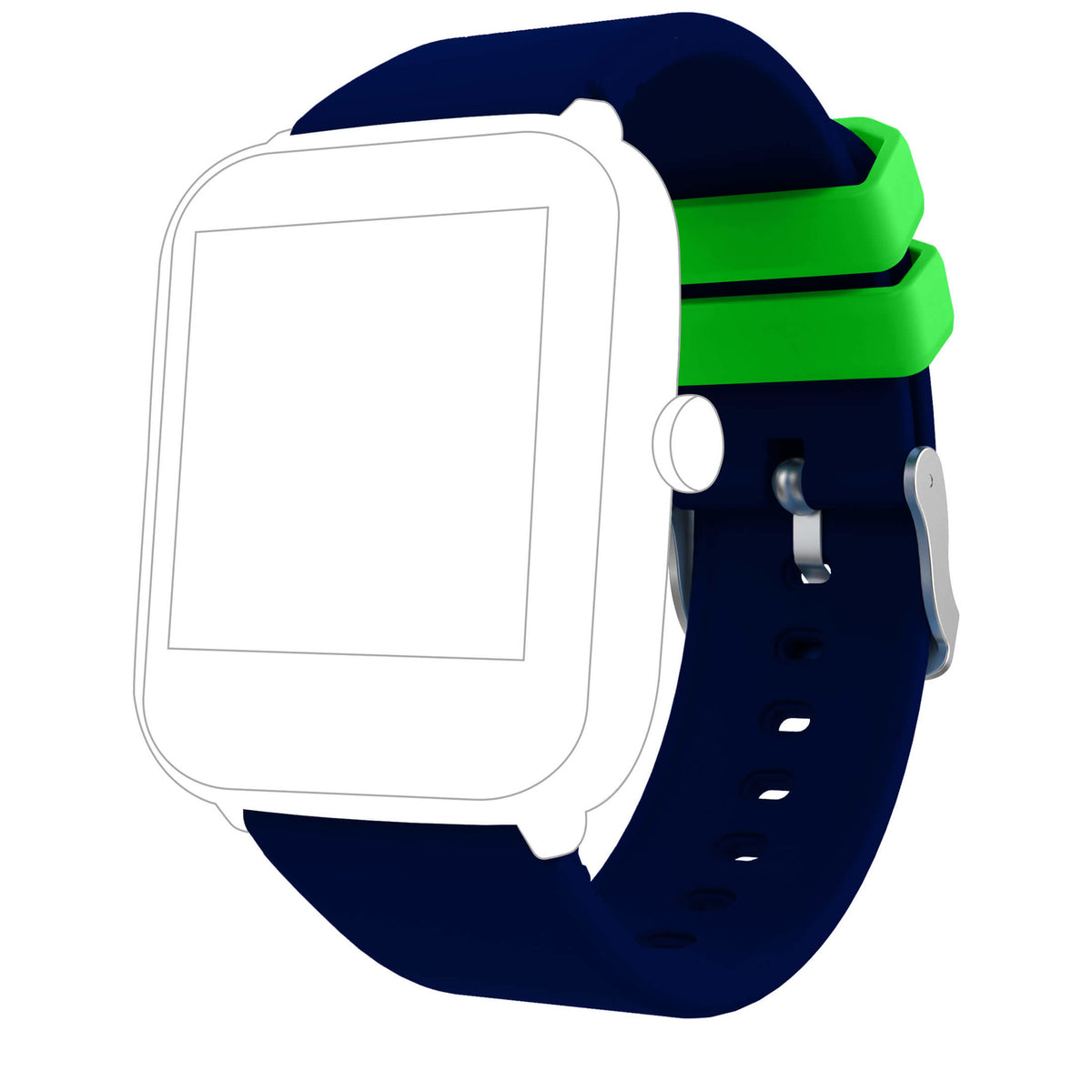 Bracelet de montre Ice-Watch silicone bleu Dress Blue 20 mm boucle argentée vue 2