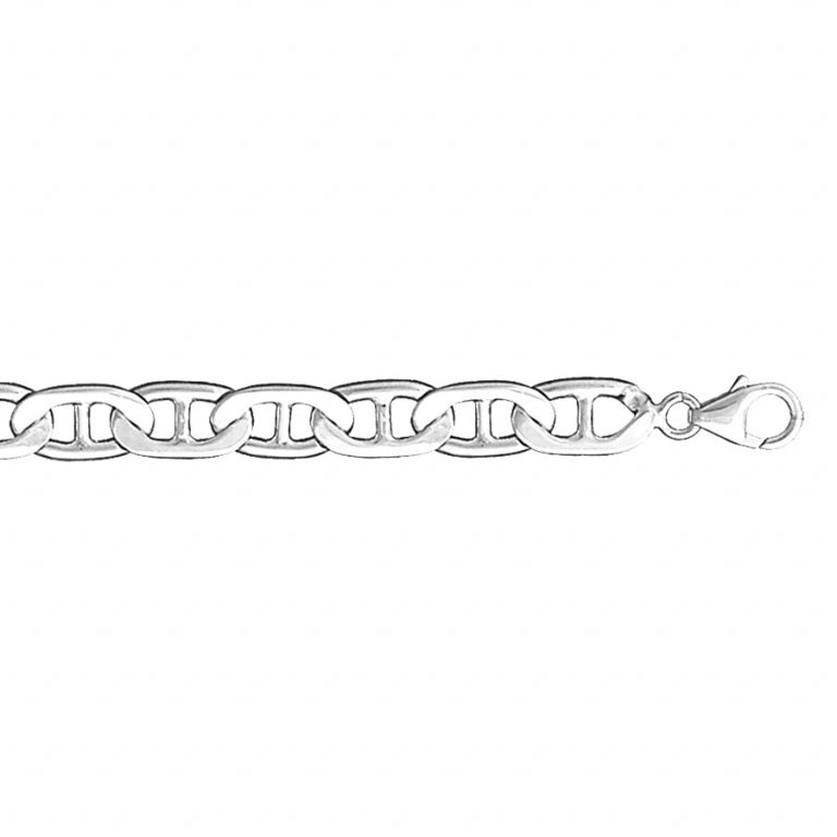 Collier chaîne grosse marine en argent 925 rhodié
