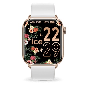 Ansluten klocka Ice-Watch SMART 2.0 Rose-Gold Vit Medium silikonband 022537