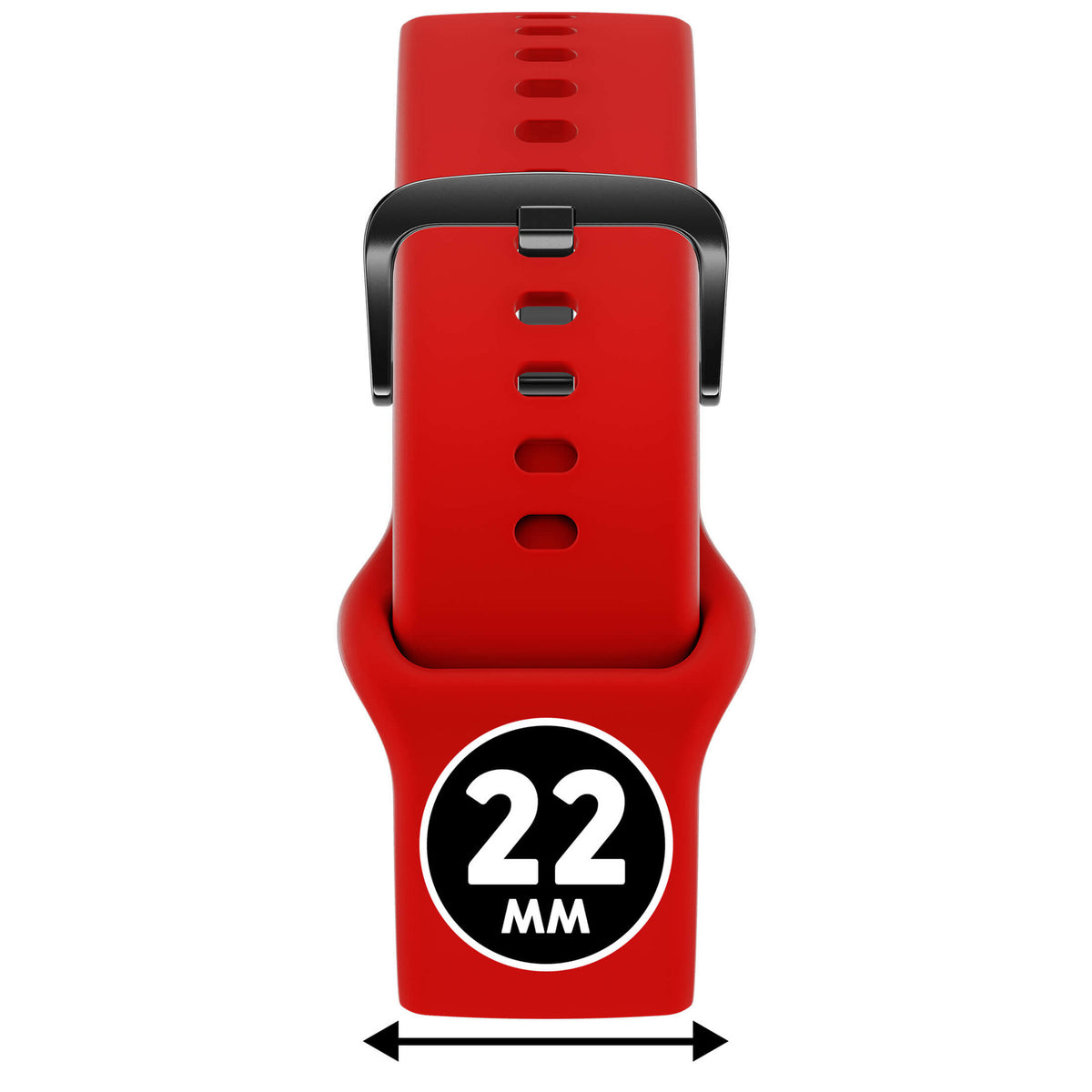 Bracelet de montre Ice-Watch silicone rouge Red Passion 22 mm boucle noire