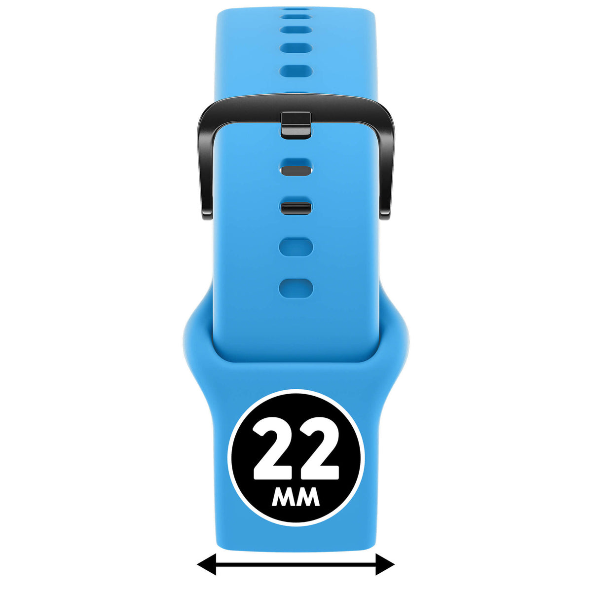 Bracelet de montre Ice-Watch silicone bleu Blue Tintin 22 mm boucle noire