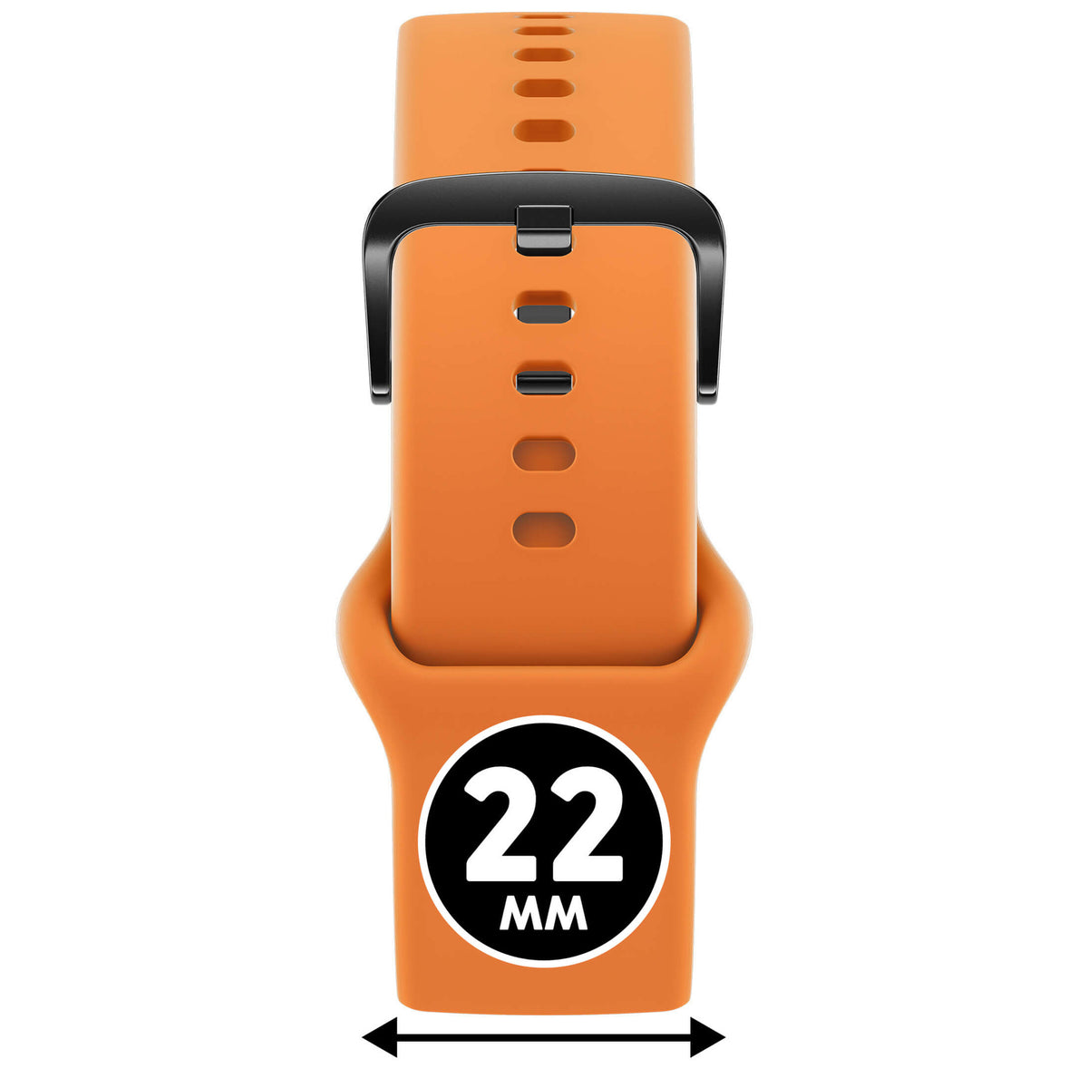 Bracelet de montre Ice-Watch silicone orange Pers Orange 22 mm boucle noire