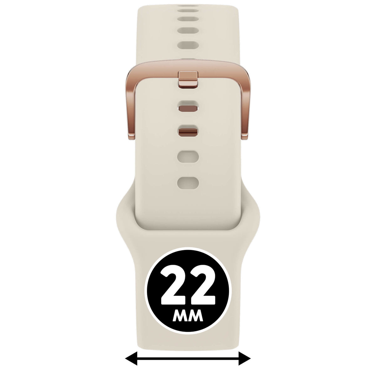 Bracelet de montre Ice-Watch silicone beige Whitecap Gray 22 mm boucle or rose