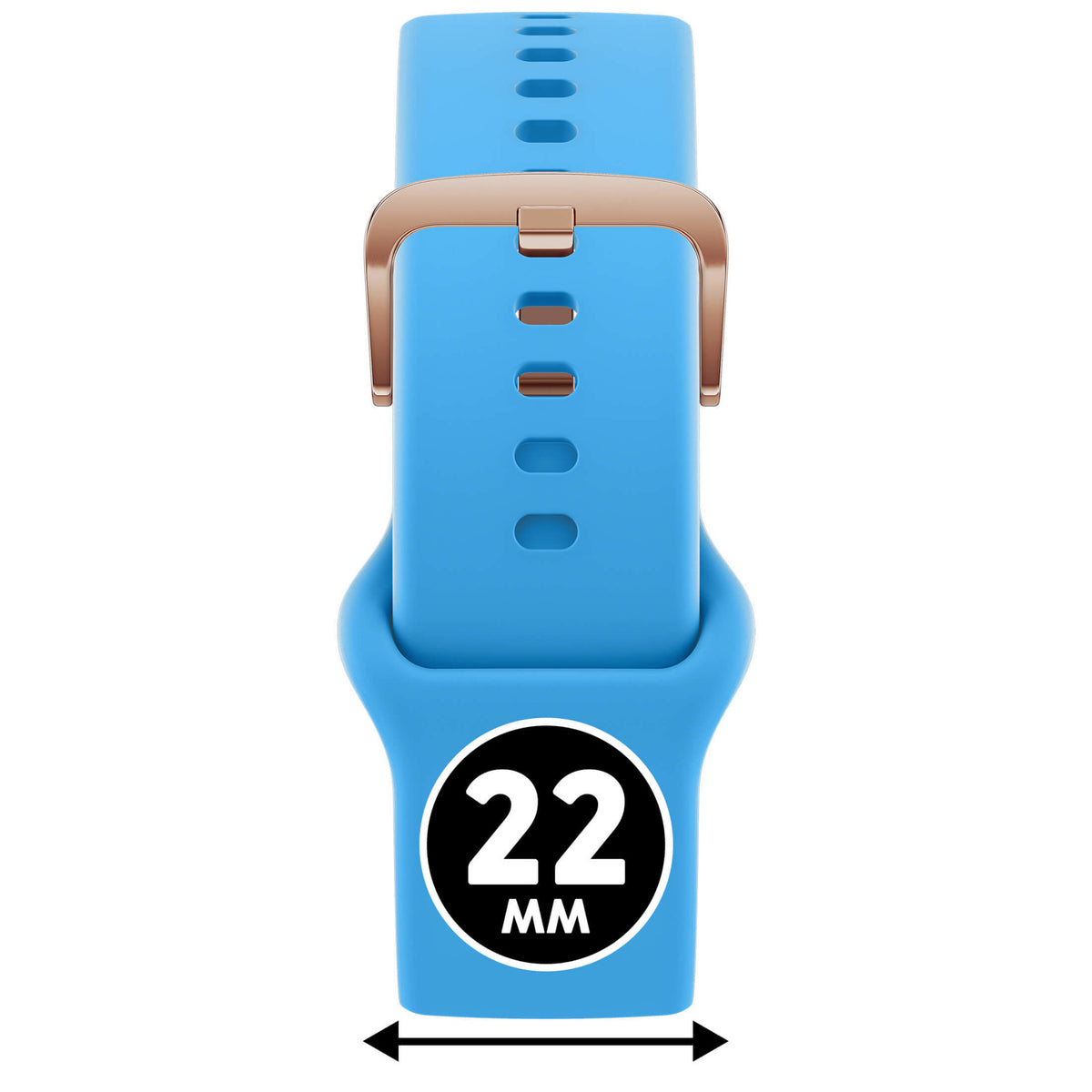 Bracelet de montre Ice-Watch silicone bleu Blue Tintin 22 mm boucle or rose