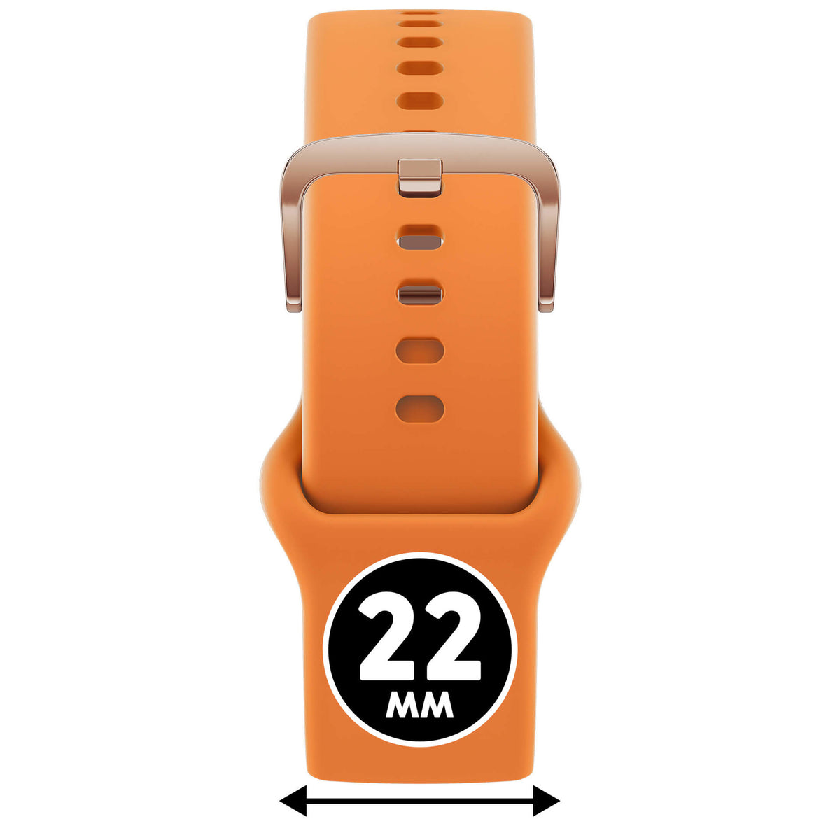 Bracelet de montre Ice-Watch silicone orange Pers Orange 22 mm boucle or rose