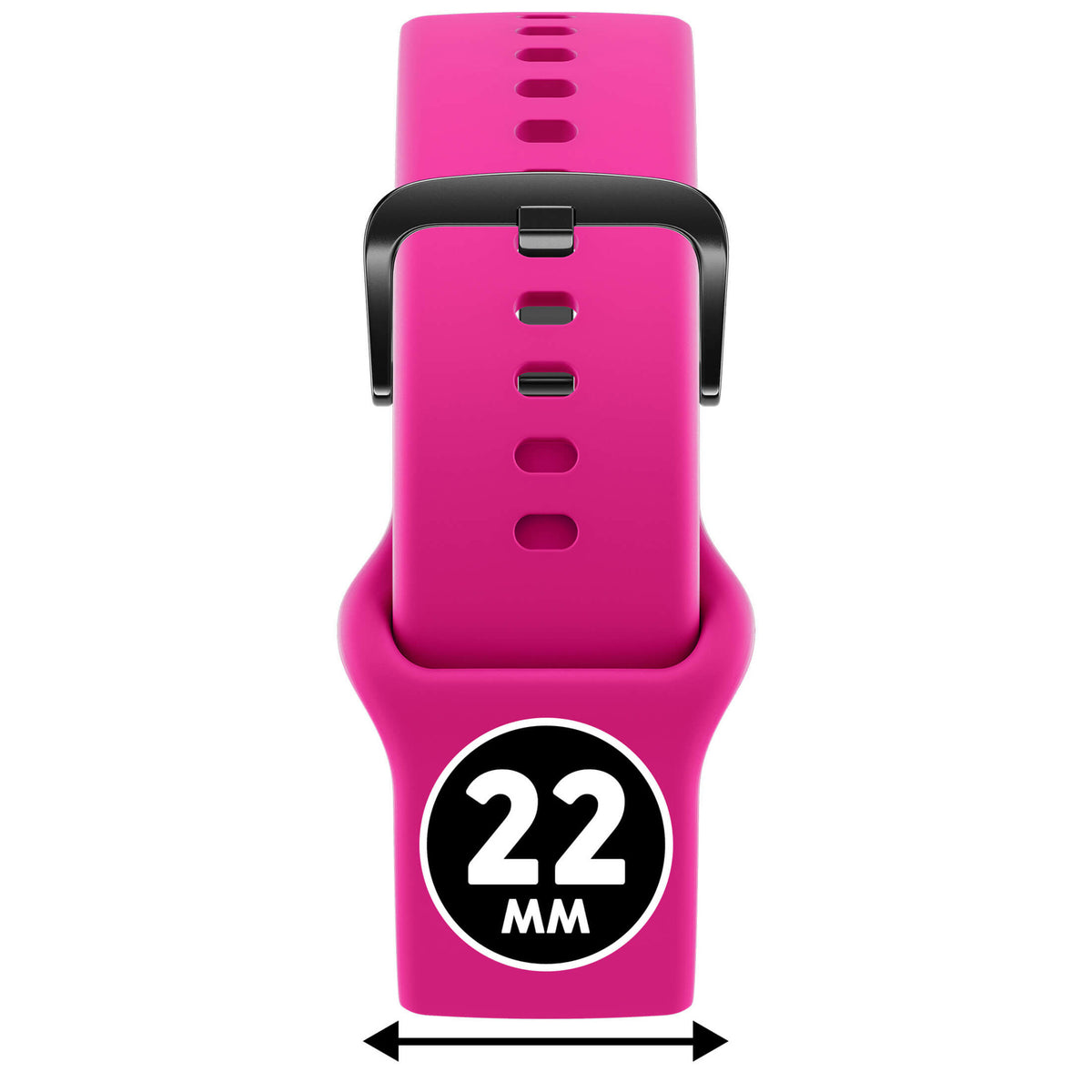 Bracelet de montre Ice-Watch silicone rose Magenta Pink 22 mm boucle noire