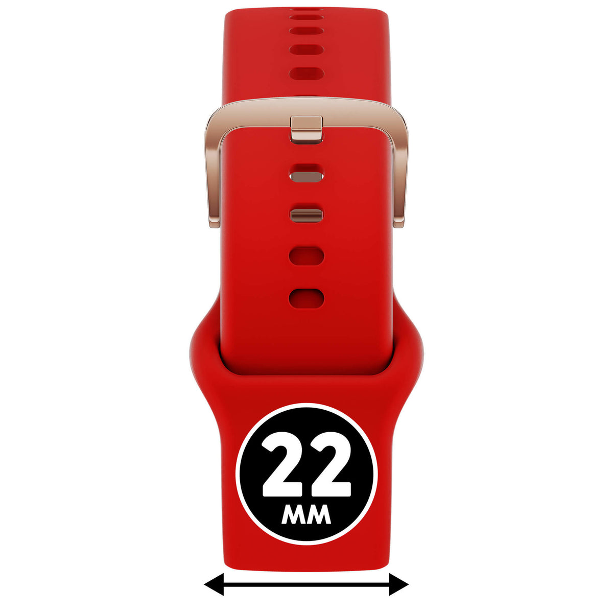 Bracelet de montre Ice-Watch silicone rouge Red Passion 22 mm boucle or rose
