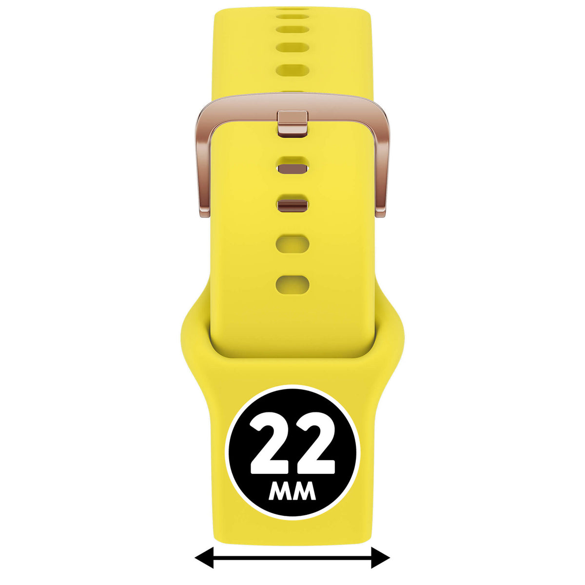 Bracelet de montre Ice-Watch silicone jaune Blazing Yellow 22 mm boucle or rose