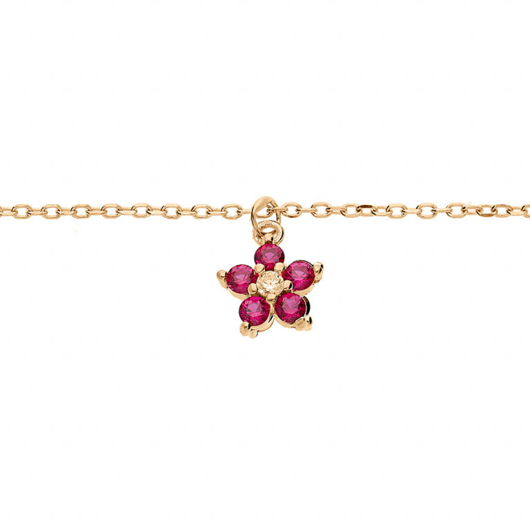 Bracciale floreale - Argento dorato con oro fino | Azuline vista 2
