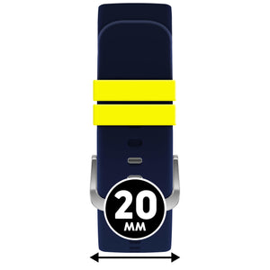 Bracelet de montre Ice-Watch silicone bleu et jaune Dress Blue / Safety Yellow 20 mm boucle argentée