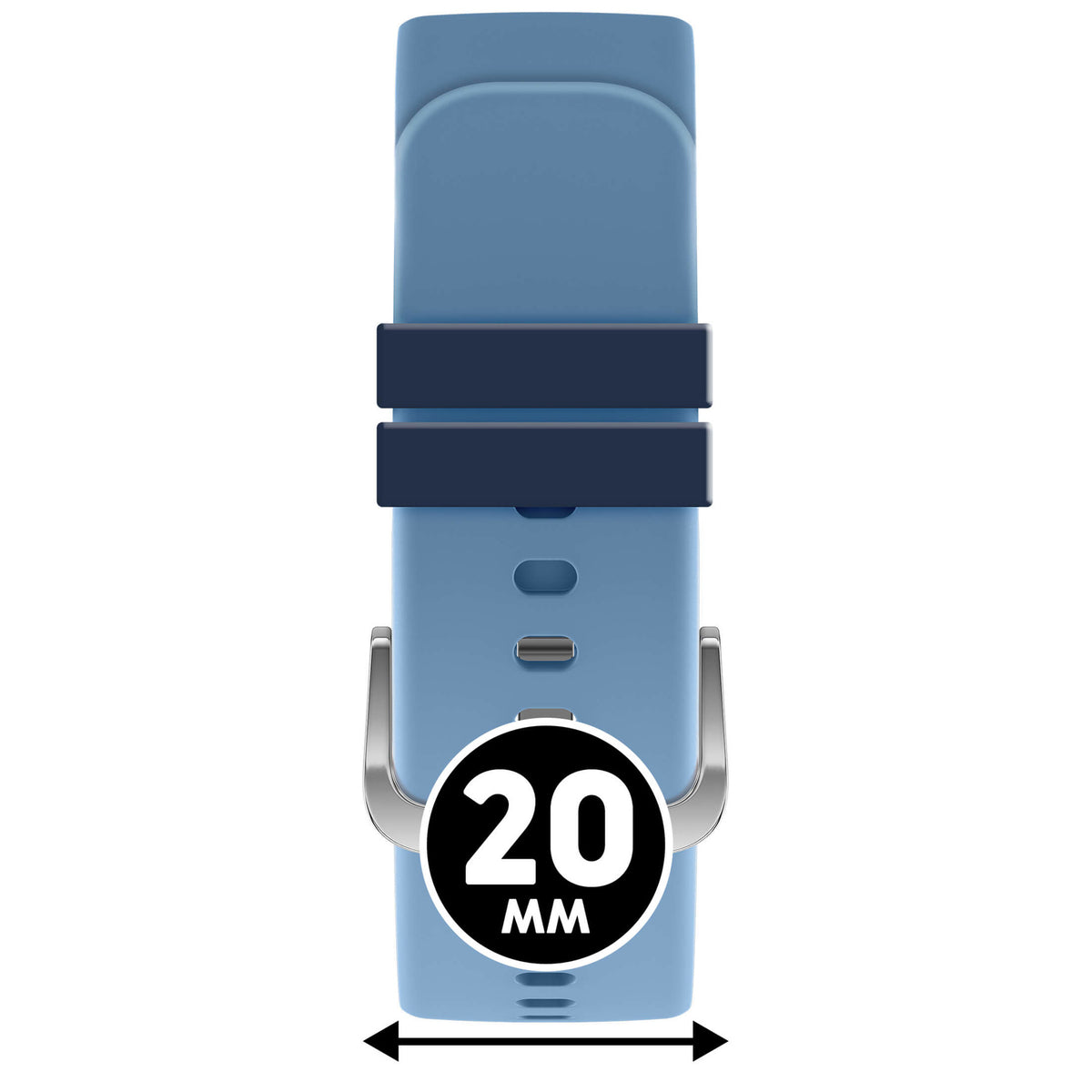 Bracelet de montre Ice-Watch silicone bleu Airy Blue / Dress Blue 20 mm boucle argentée