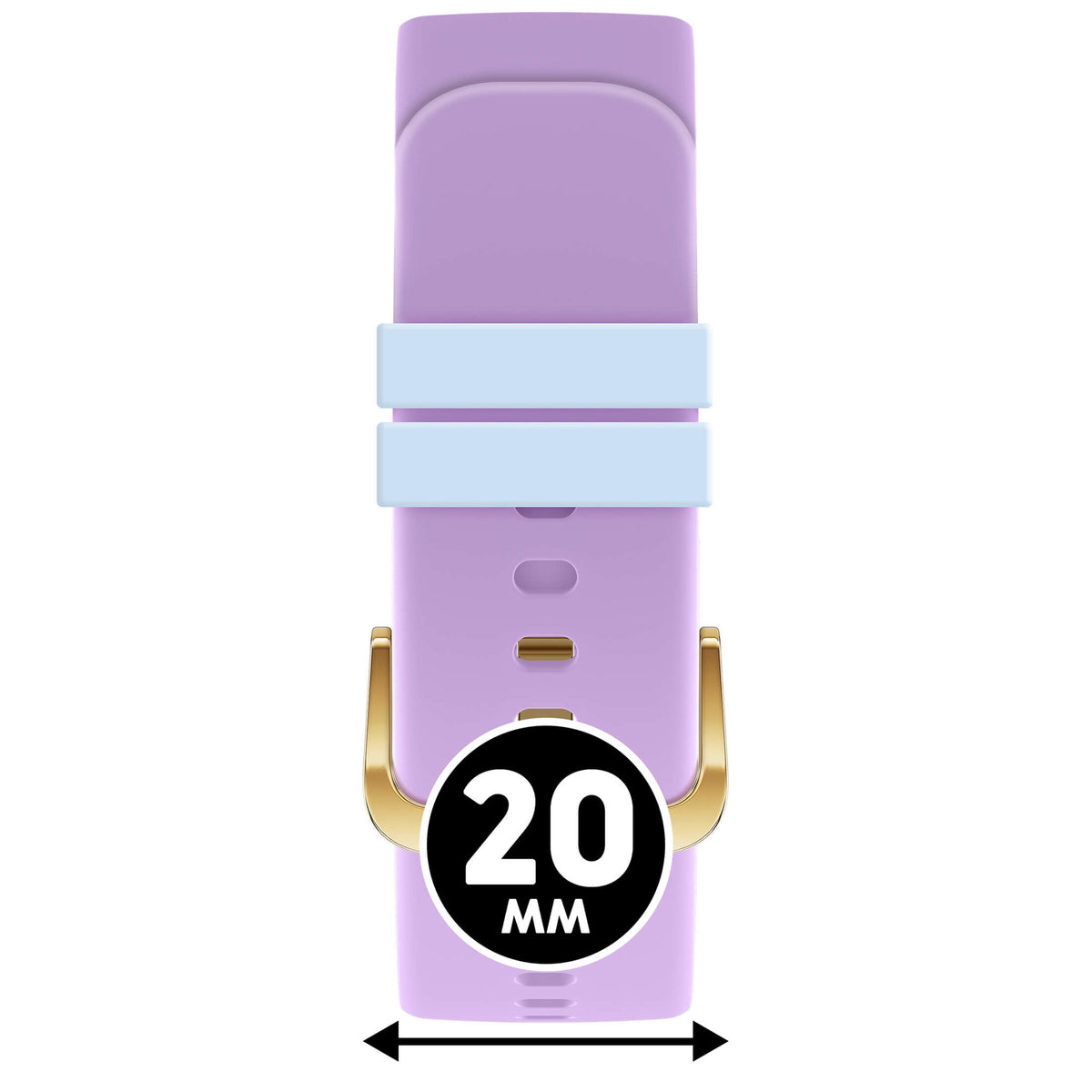 Bracelet de montre Ice-Watch silicone violet et bleu Purple Rose / ICE Water 20 mm boucle dorée