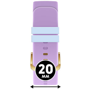 Bracelet de montre Ice-Watch silicone violet et bleu Purple Rose / ICE Water 20 mm boucle dorée