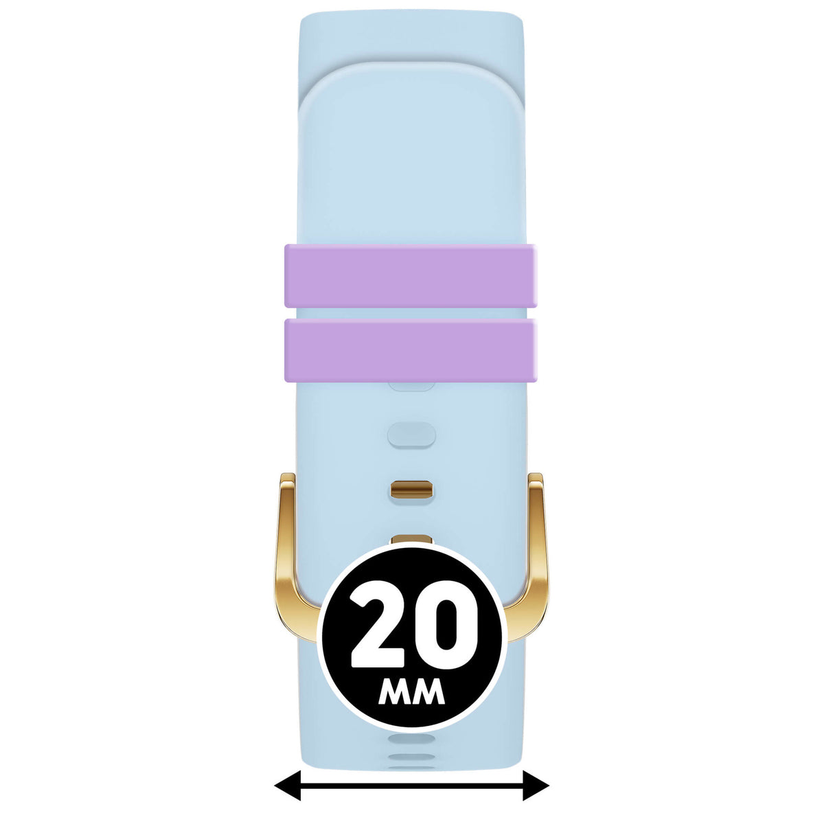Bracelet de montre Ice-Watch silicone bleu et violet ICE Water / Purple Rose 20 mm boucle dorée