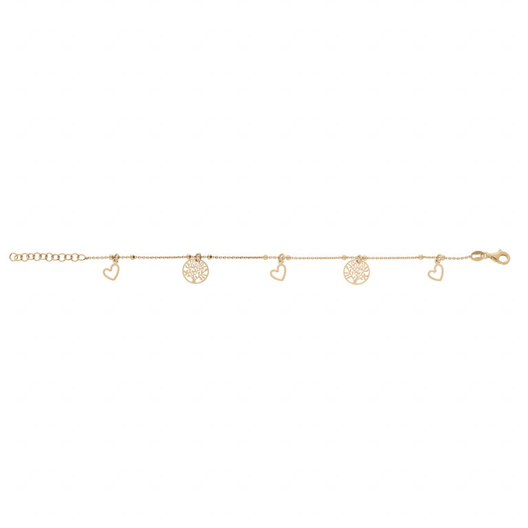 Bracciale con nappe - Argento dorato con oro fino | Azuline vista 2