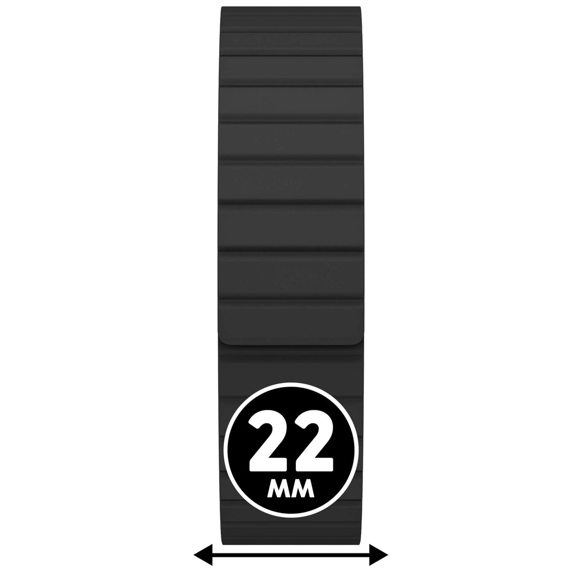 Bracelet de montre Ice-Watch silicone noir Magnet Black 22 mm fermoir magnétique